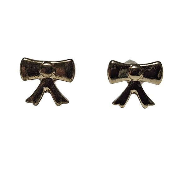 Elegant Retro Bow Shaped Gold Tone Stud Earrings Fashion Jewelry Women Gift - Picture 1 of 4